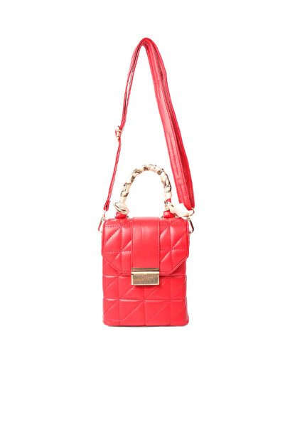 london Rag Women Red Quilted Faux Leather Bucket Handbag
