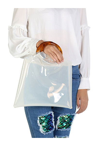 london Rag Women White Premium tote bag with round handle