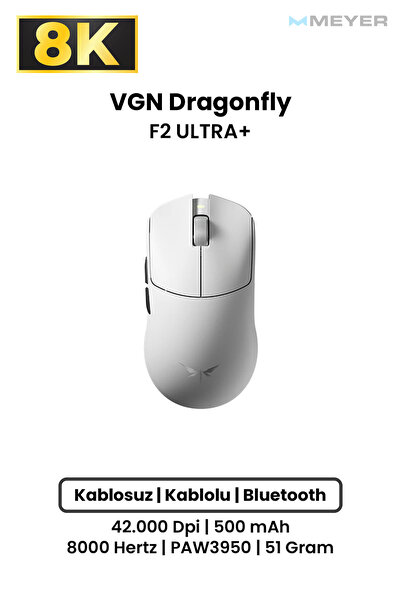 Meyer Gaming VGN Dragonfly F2 Ultra+ Ultra-Lightweight 8K Wireless Gaming Mouse