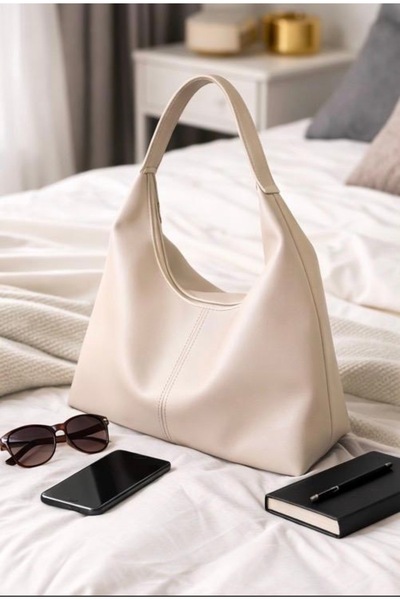 ABABEY Kadın Büyük Salaş Omuz Çantası Fermuarlı Yumuşak Dokusu Günlük Kullanım.