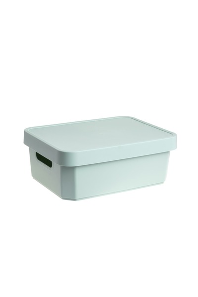 Cyclops Storage box with side handles and lid, 11 L, Green