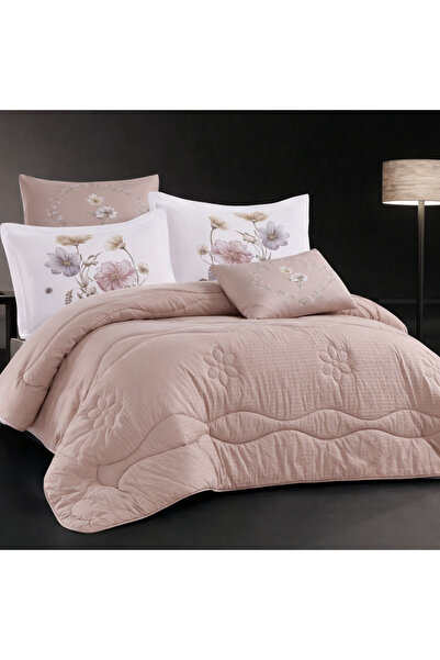 Crestj Hotel-style double bedsheet set, 7 pieces || Beige