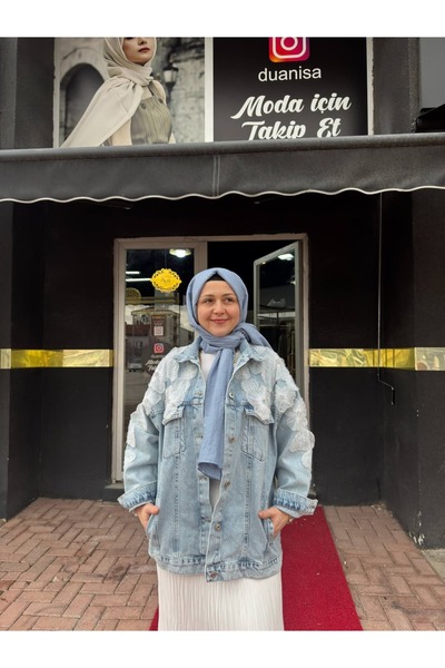 DUANİSA Flowers Denim Ceket