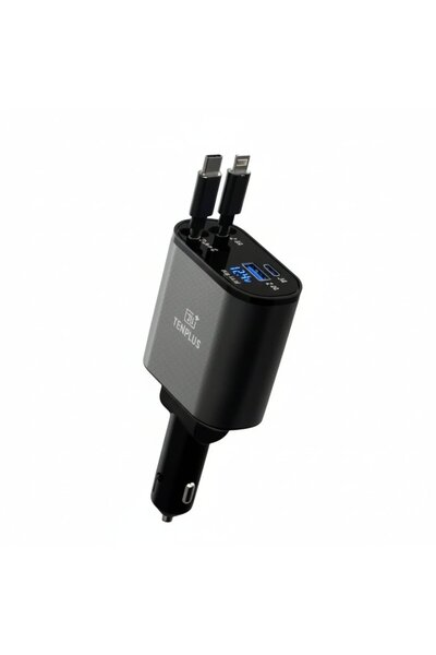 TENPLUS Fast Car Charger USB and Type-C with Digital Display