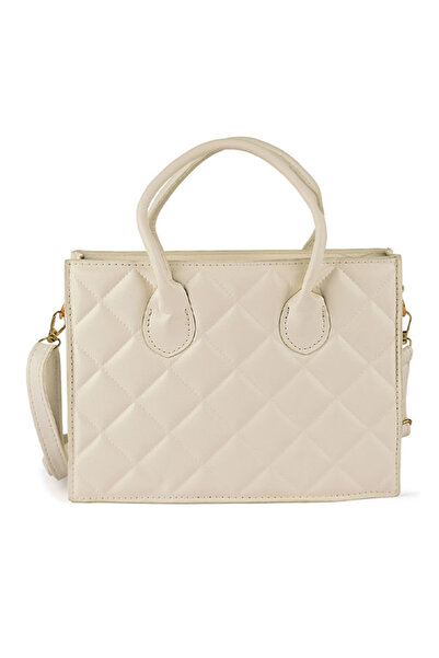 london Rag Women Quilted Structure Hand Bag in Cream