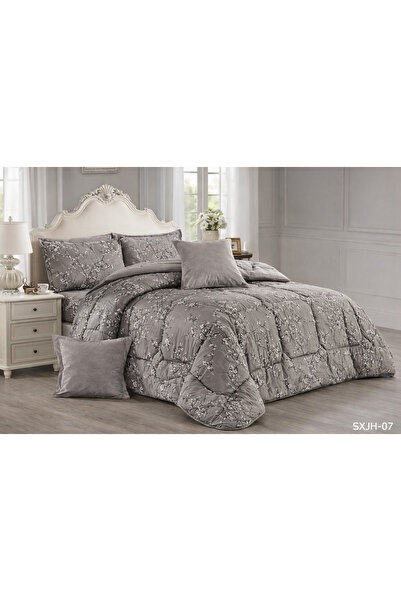 Crestj Areej Summer Single and a Half Bedspread Set, 7 Pieces || Brown Floral