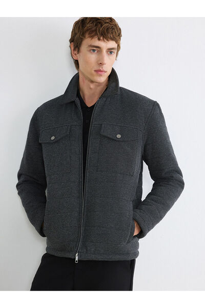 LC Waikiki Ανδρικό παλτό ανθρακί στάνταρ μέγεθος