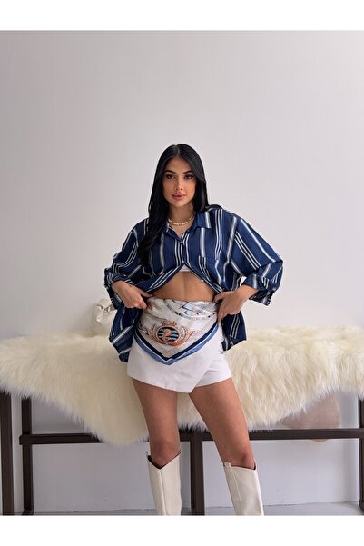 Jbr MODERN ÇİZGİLİ OVERSİZE GÖMLEK