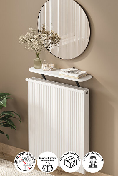 Bofigo Petek Üstü Raf Kalorifer Peteği Rafı Duvar Rafı Uçan Raf Dresuar 60 Cm...