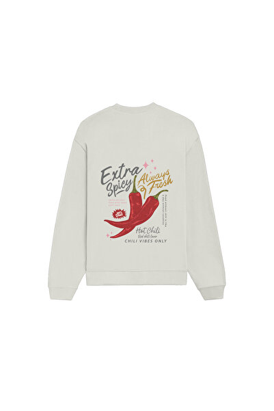 The Lucid Lab Chili Vibes Only Oversize Sweatshirt - White