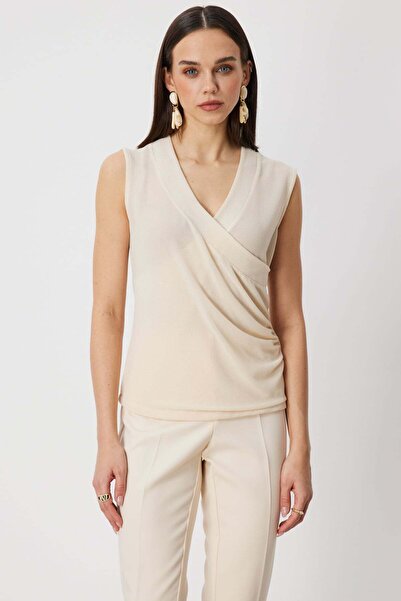 ON Διπλόστρωτη μπλούζα με γιακά και λάμψη