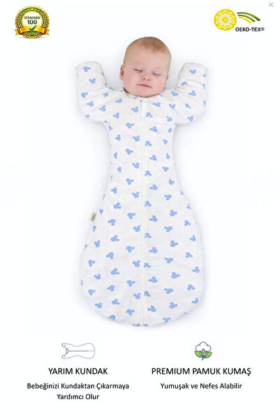 GUARAZ 100% Organic Cotton Soft Textured Baby Swaddle - Zippered Sleeping Bag...