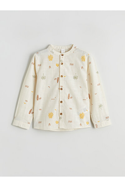 LC Waikiki قميص بوبلين بياقة ماندرين للأولاد