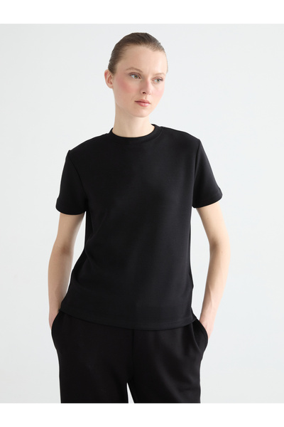LC Waikiki Tricou de damă cu atingere moale și guler ridicat