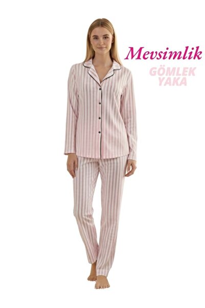 GUAVA+ Women's Slim Fit Shirt Collar Front Buttoned Slim Fit Seasonal Long Sl...