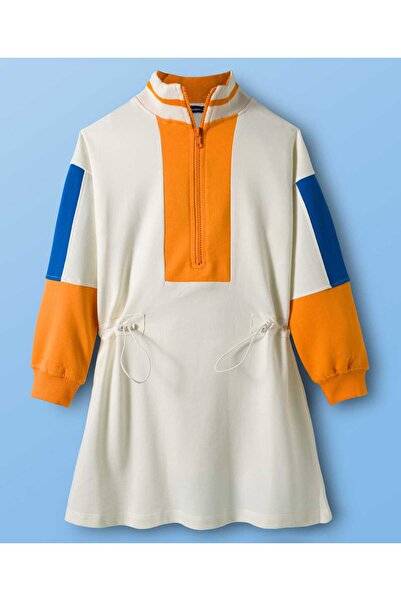 Pine kids Cotton Knit Full Drop Shoulder Sleeve Winter Frock Color Block -Mar...