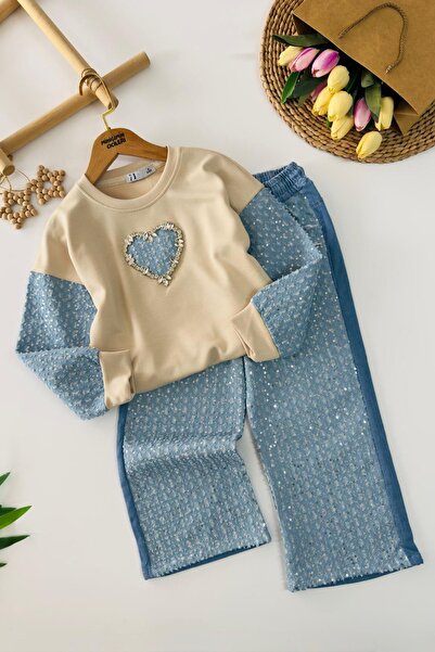 Minigimin Cicileri Set 2 piese pentru fetițe, cu paiete și detalii inimioare,...