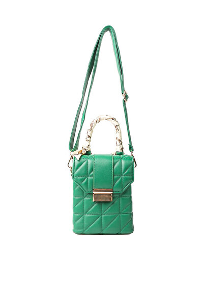 london Rag Women Green Quilted Faux Leather Bucket Handbag