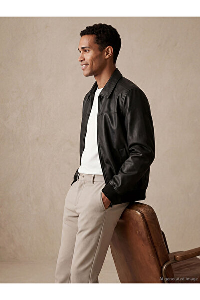 LC Waikiki Rmz Gi̇yi̇m Farkiyla Standardfit Shirt Roba Collar Men's Leather L...