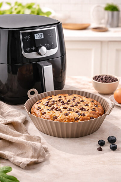 Binbirreyon قالب كيك من السيليكون متوافق مع مقلاة الهواء، وعاء خبز مقاس 23.5 ...