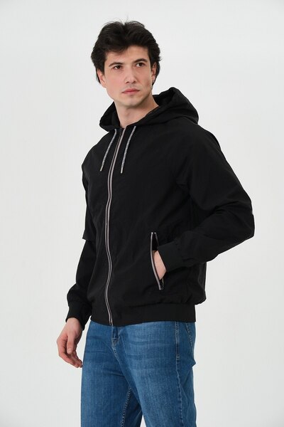 PIQUE Men's coat hooded mesh lined men's raincoat