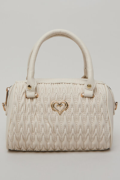 R&B Girl's Cream Quilted Handheld Bag