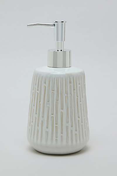 R&B Unisex Beige Textured Soap Dispenser