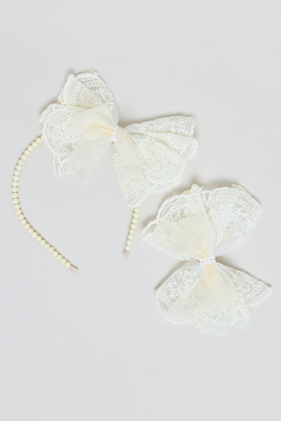R&B Girl's Cream Hairband & Hairclip Set