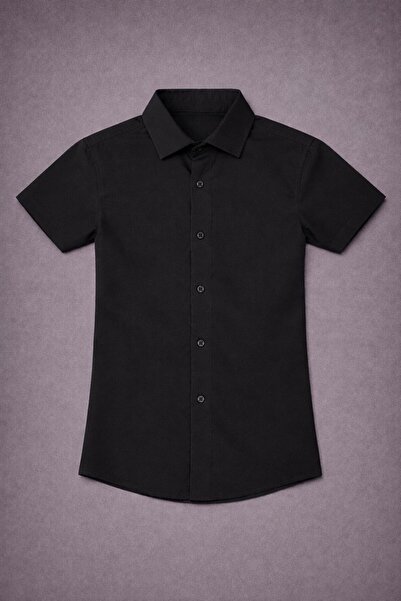 Dıgıl Kids Момчешка риза с къс ръкав от дакрон, червен, черен, тюркоазен, жъл...