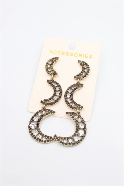 Generic Brand Moon earring - black