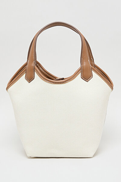 R&B Women's BROWN Contrast Trim Bucket Bag