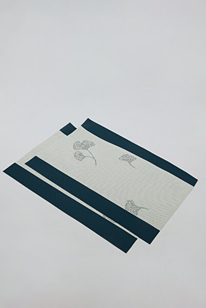 R&B مفرش طاولة للجنسين بنقشة زهور خضراء