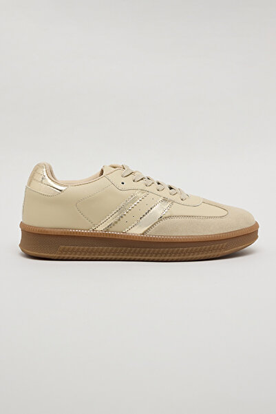 R&B Women's Beige Color Block Running Shoes