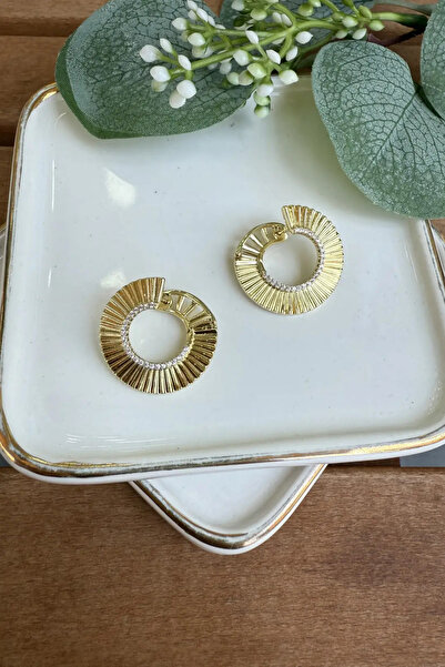 ATELIER AURA Steel Serrated Wrap Earrings Gold