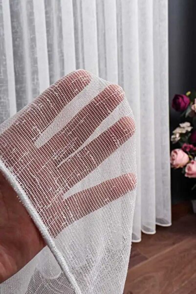 Vefa Home Tekstil Tül perde Keten Etek Kurşunlu pilesiz [1X1]
