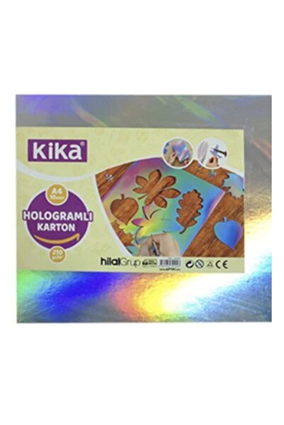 Kika Sanatsal Kağıt Hologramlı Karton A4 210 Gram10lu -Gümüş-