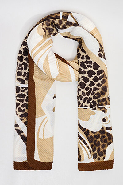 R&B Women's Brown Abstract Print Scarf, 180X85cm