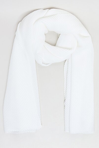 R&B وشاح نسائي كريمي اللون ذو ملمس مميز، 180 × 85 سم