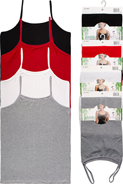 B'YOU life 4-Piece Rope Strap L Stretch Fabric Bamboo Women's Tank Top