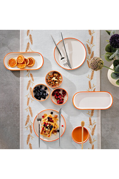 Schafer Iconic 4 Kişilik Kahvaltı Takımı 10 Parça-Turuncu