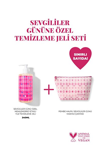 COSMED CLEANSING GEL + SEV.GÜNÜ MAKYAJ ÇANTASI