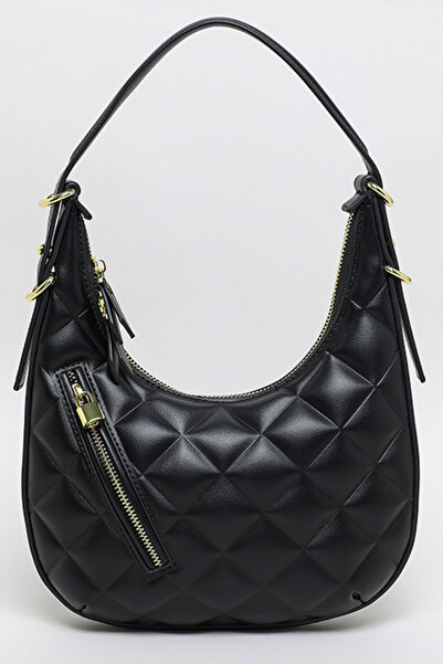 R&B Women's Black Quilted Shoulder Bag