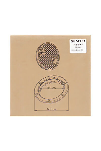 Seaflo غطاء فتحة وصول بحرية 4 بوصة - فتحة سطح قارب دائرية، بولي بروبيلين مقاو...