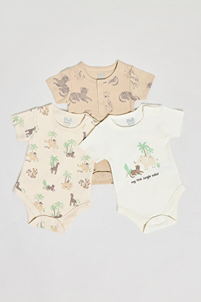 R&B Boy's Multicolor 3 Pack Printed Bodysuits