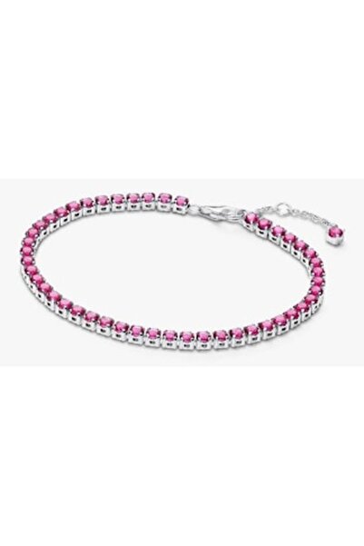 Pandora Sparkling Pink Crystal Tennis Bracelet in 925 Silver - 18cm