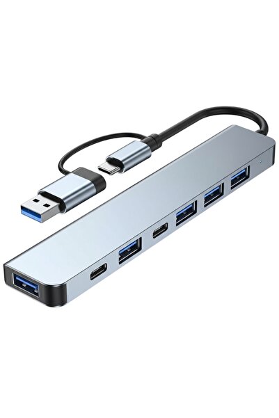OEM Premium 7-1 USB and USB-C multiport hub, 7 USB ports, 5 Gbps speed, 14x3x...