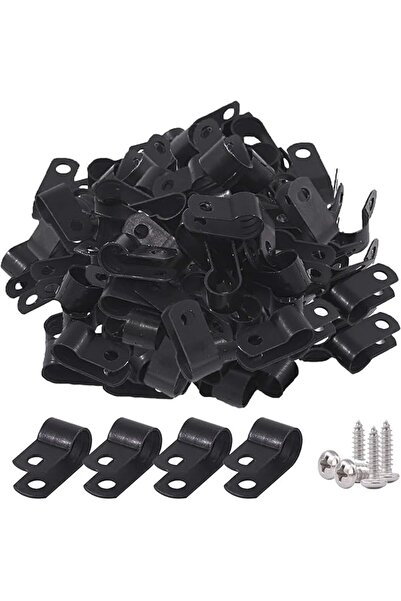 The Bros 60 قطعة من مشابك تثبيت الكابلات من النوع R المصنوعة من النايلون الأس...