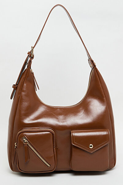 R&B Women's Brown Solid Shoulder Bag