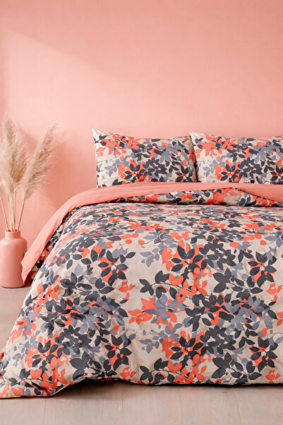 İQON Double Duvet Cover Set Autumn Salmon Setçi̇ft
