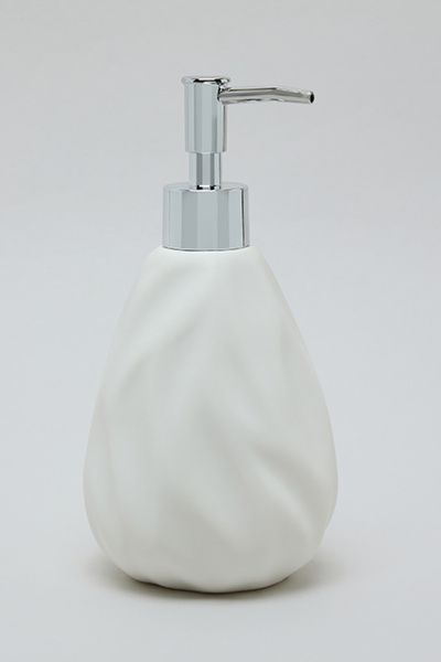 R&B Unisex White Textured Soap Dispenser
